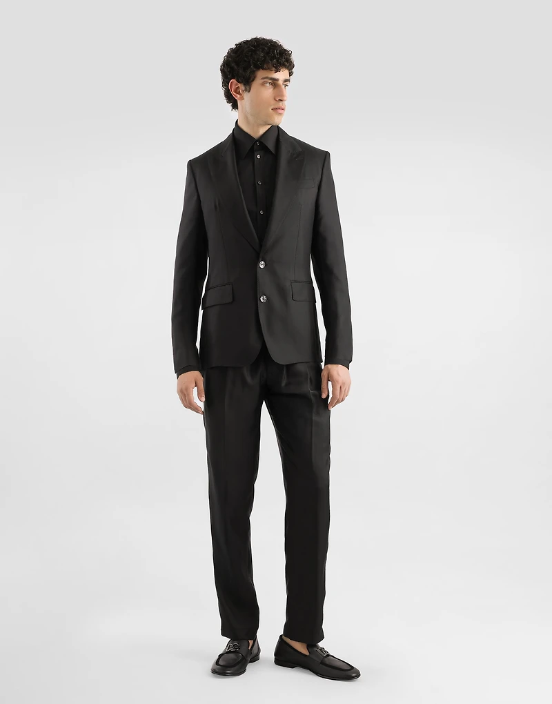 Silk twill jogging trousers