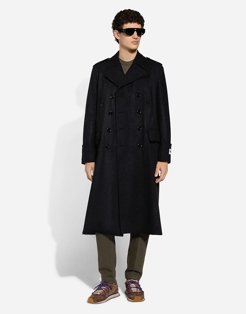 Double-breasted cashmere pea coat