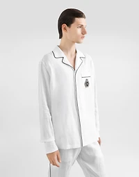 Linen vanity shirt with heraldic emblem