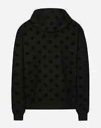 Zip-up hoodie with all-over DG print