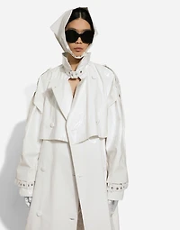 Coated cotton trench coat