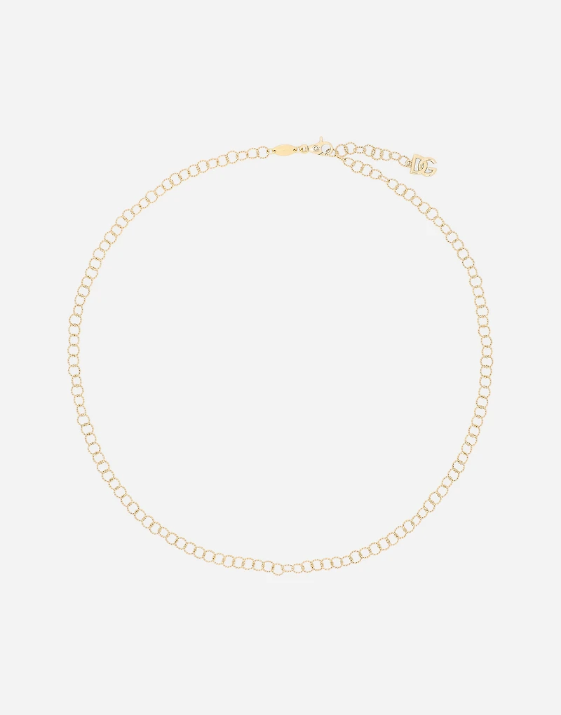 Lettering Chain Necklacetwisted wire in 18-carat yellow gold