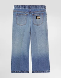 5-pocket denim trousers with logo plaque