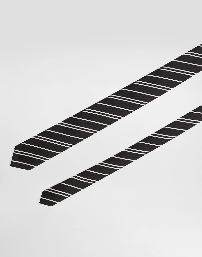 Striped jacquard tie