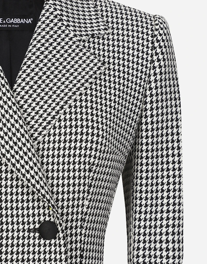 Double-breasted houndstooth jacket