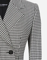 Double-breasted houndstooth jacket