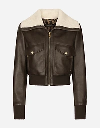 Faux leather and sheepskin jacket
