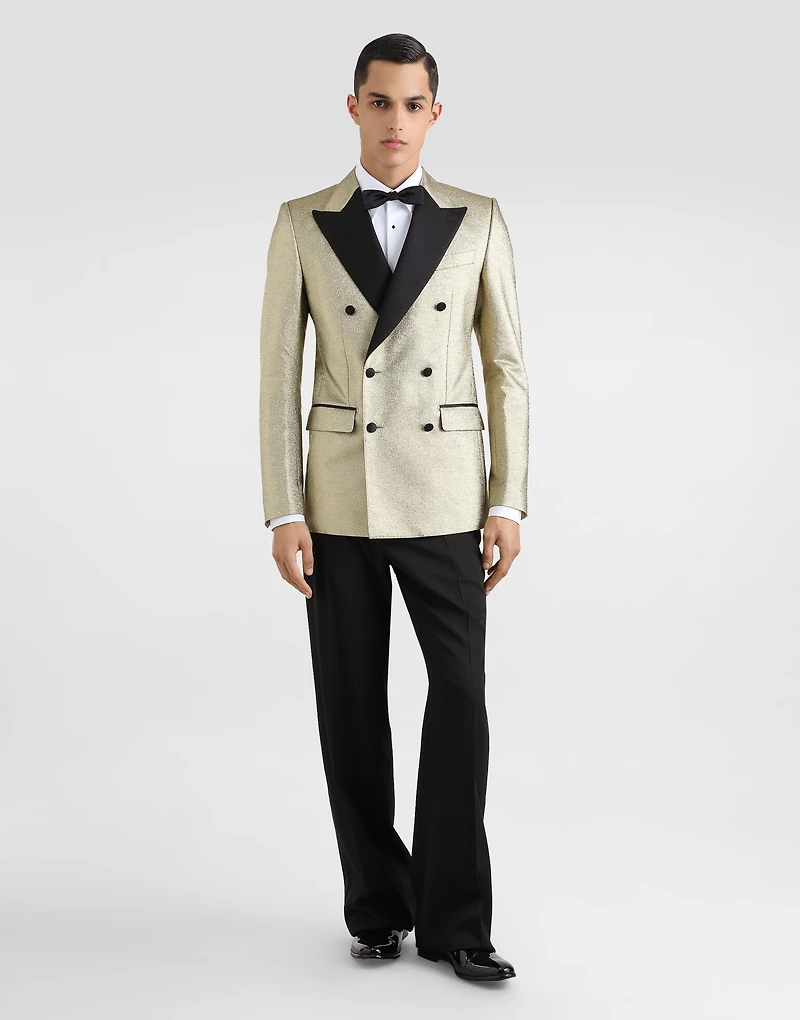 Technical gabardine tuxedo pants
