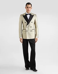 Technical gabardine tuxedo pants