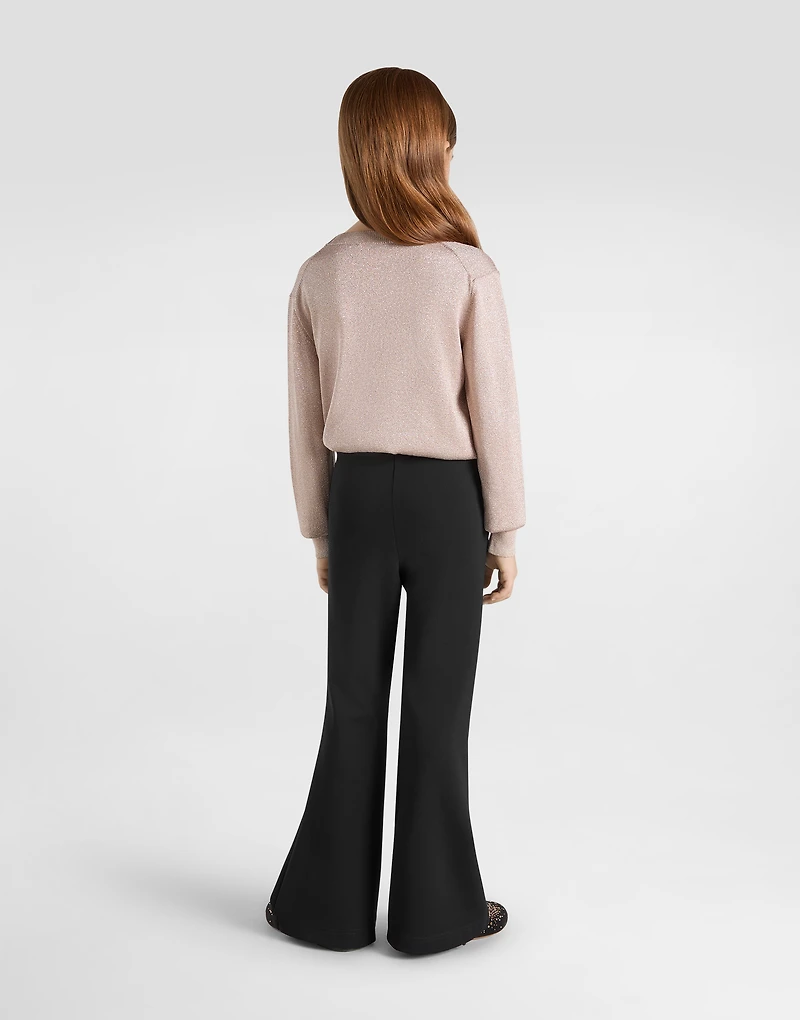 Lurex knit pullover with rhinestone detailing