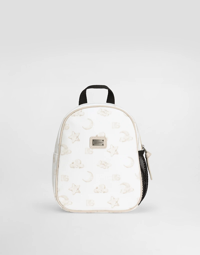 Sweatshirt-fabric backpack with moon and stars print