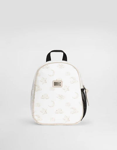 Sweatshirt-fabric backpack with moon and stars print