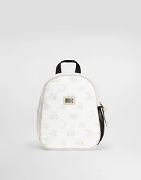 Sweatshirt-fabric backpack with moon and stars print