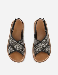 Canvas sandals with Dolce&Gabbana logo print