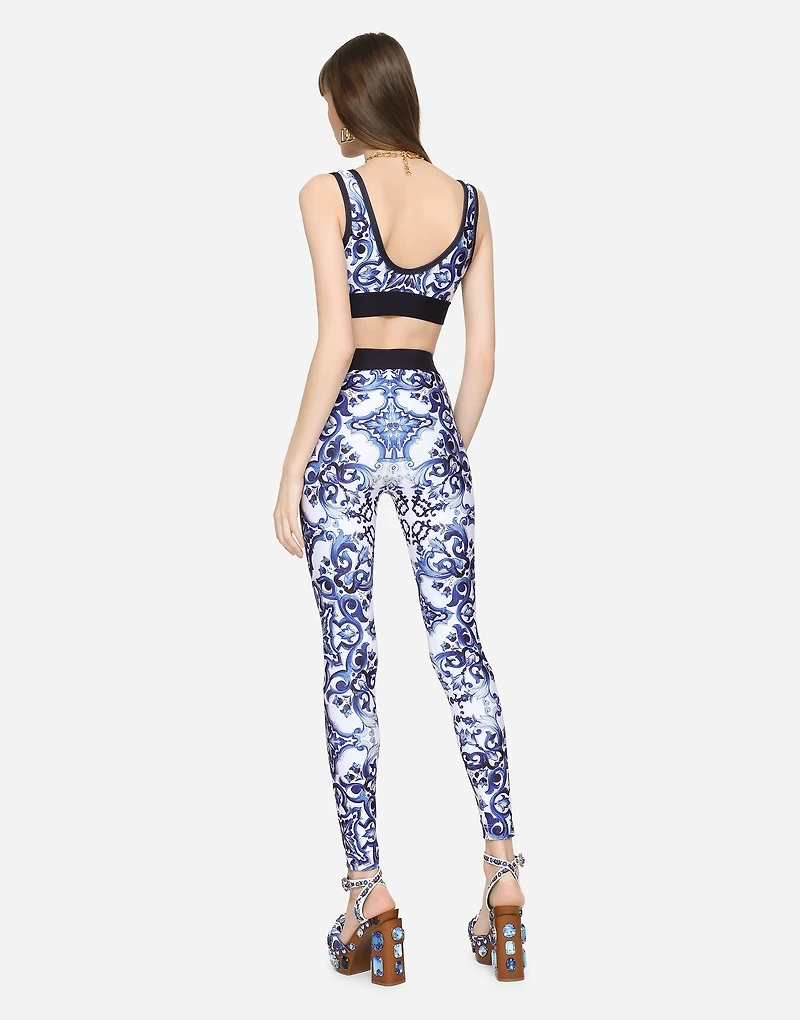 Majolica-print jersey leggings