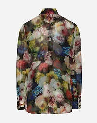 Chiffon shirt with nocturnal flower print