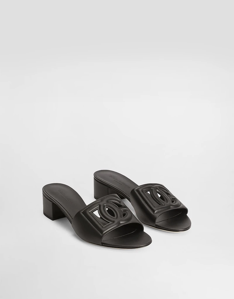 Calfskin sliders with DG logo
