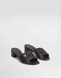 Calfskin sliders with DG logo