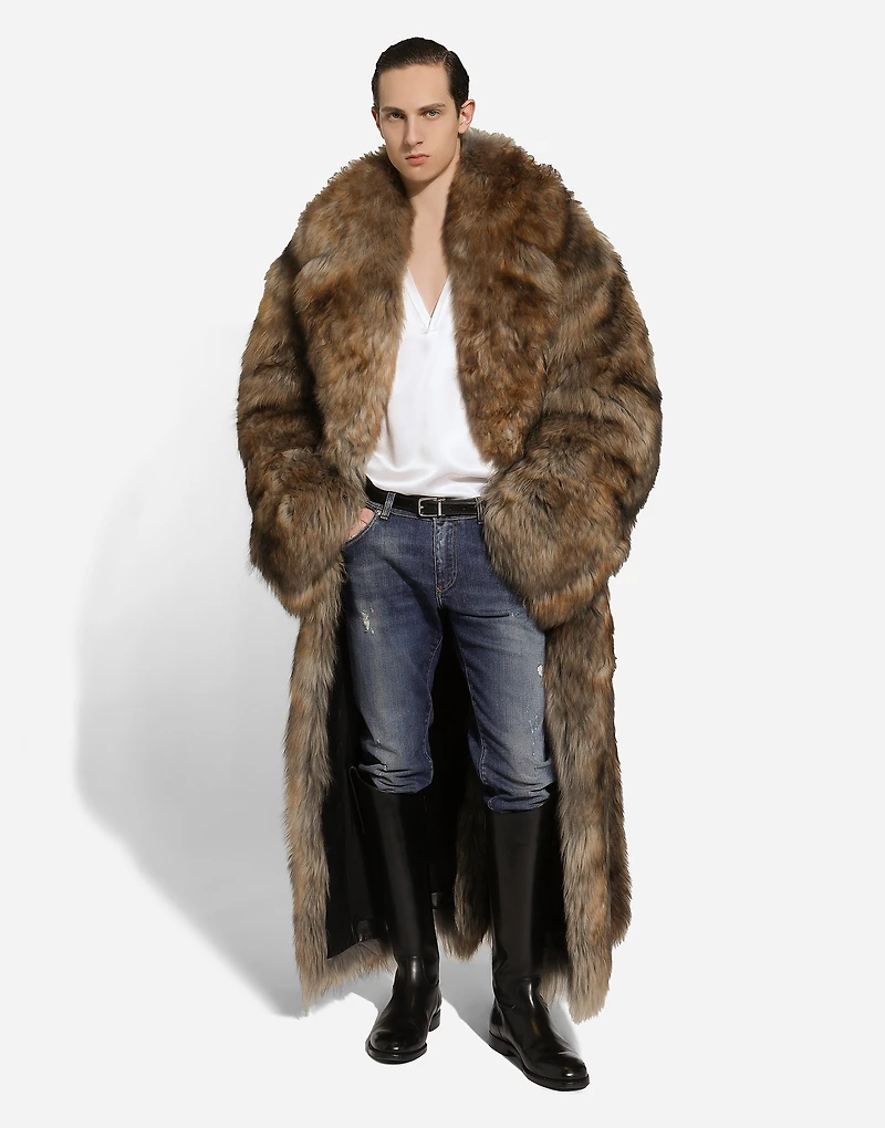 Long-haired shearling coat