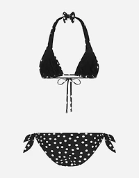 Polka-dot triangle bikini