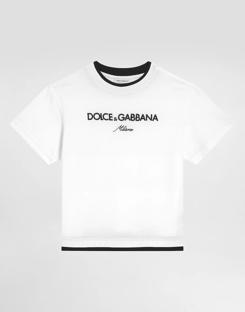 Jersey t-shirt with Dolce&Gabbana embroidery
