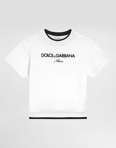 Jersey t-shirt with Dolce&Gabbana embroidery