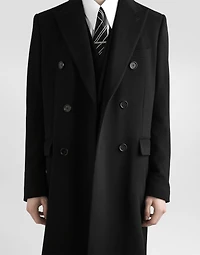 Double-breasted cashmere wool coat
