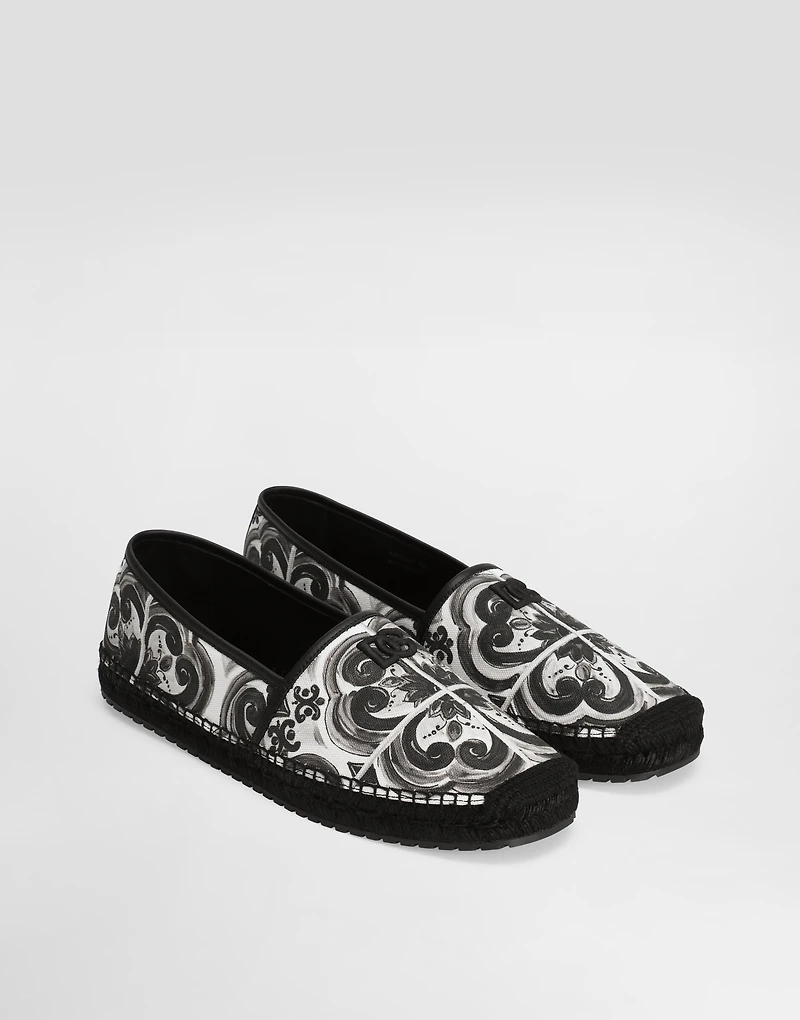 Majolica-print canvas espadrilles