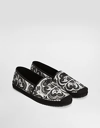 Majolica-print canvas espadrilles