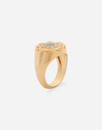 Floral enameled ring