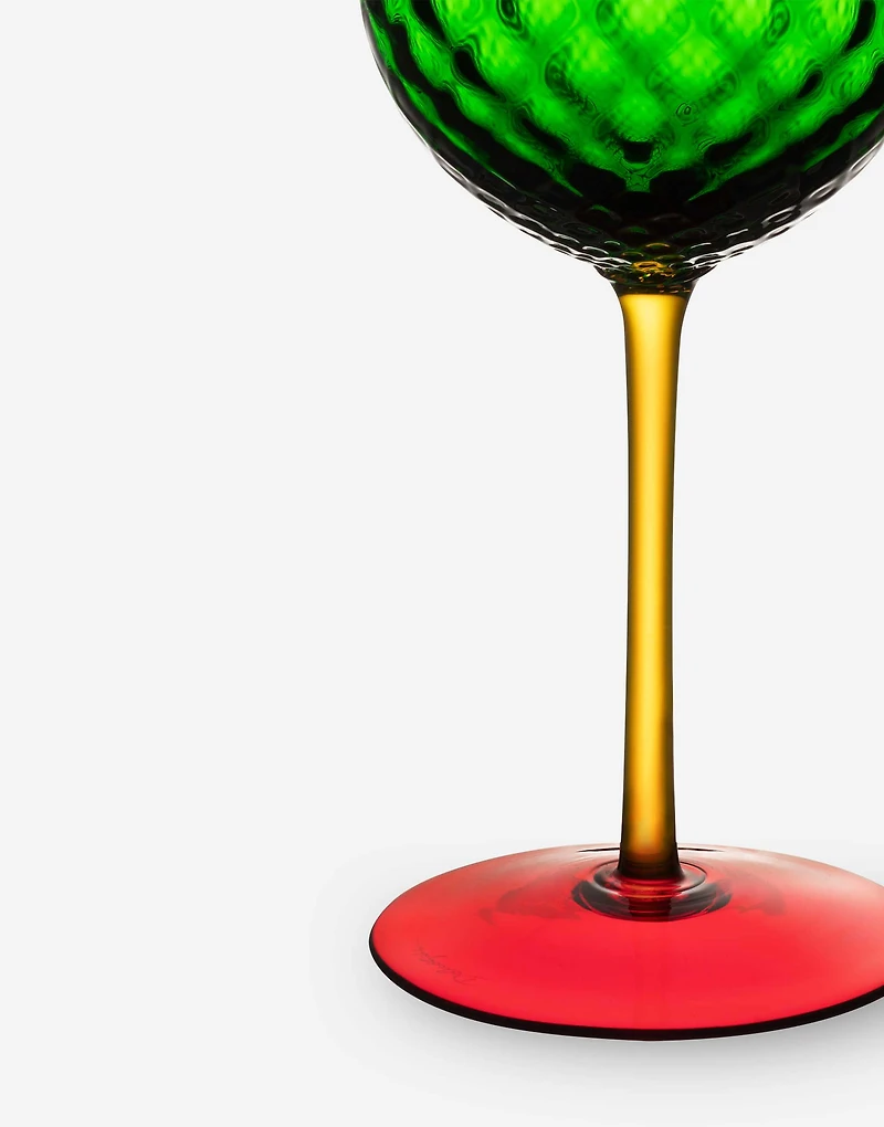 Hand-Blown Murano Red Wine Glass