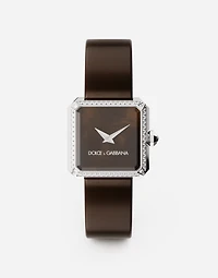 Sofia steel watch with colorless diamonds