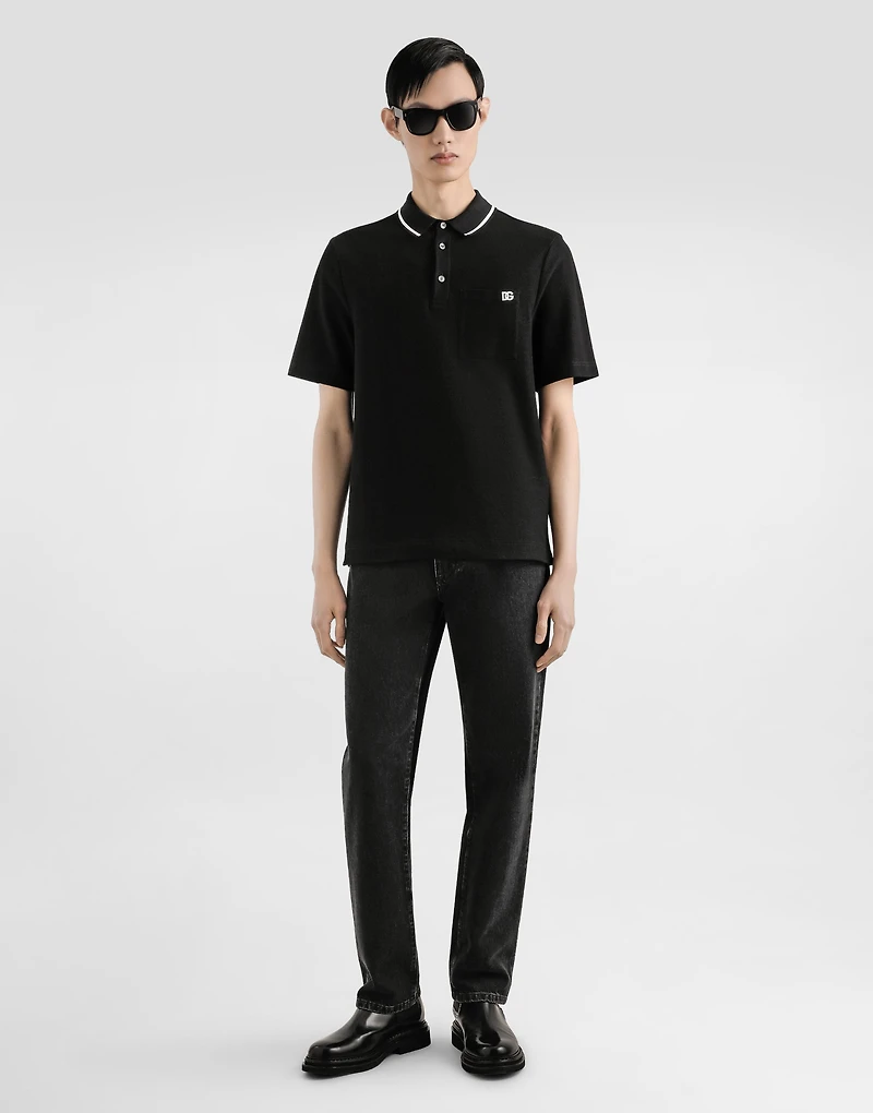 Cotton piqué polo shirt