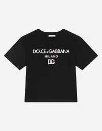 Jersey round-neck T-shirt with DG Milano embroidery