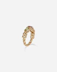 Rainbow Ring
 18-carat yellow gold and multicolored gems
