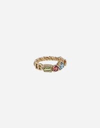 Rainbow Ring
 18-carat yellow gold and multicolored gems