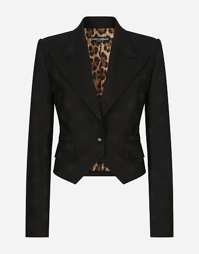 Wool jacquard Spencer jacket with DG logo