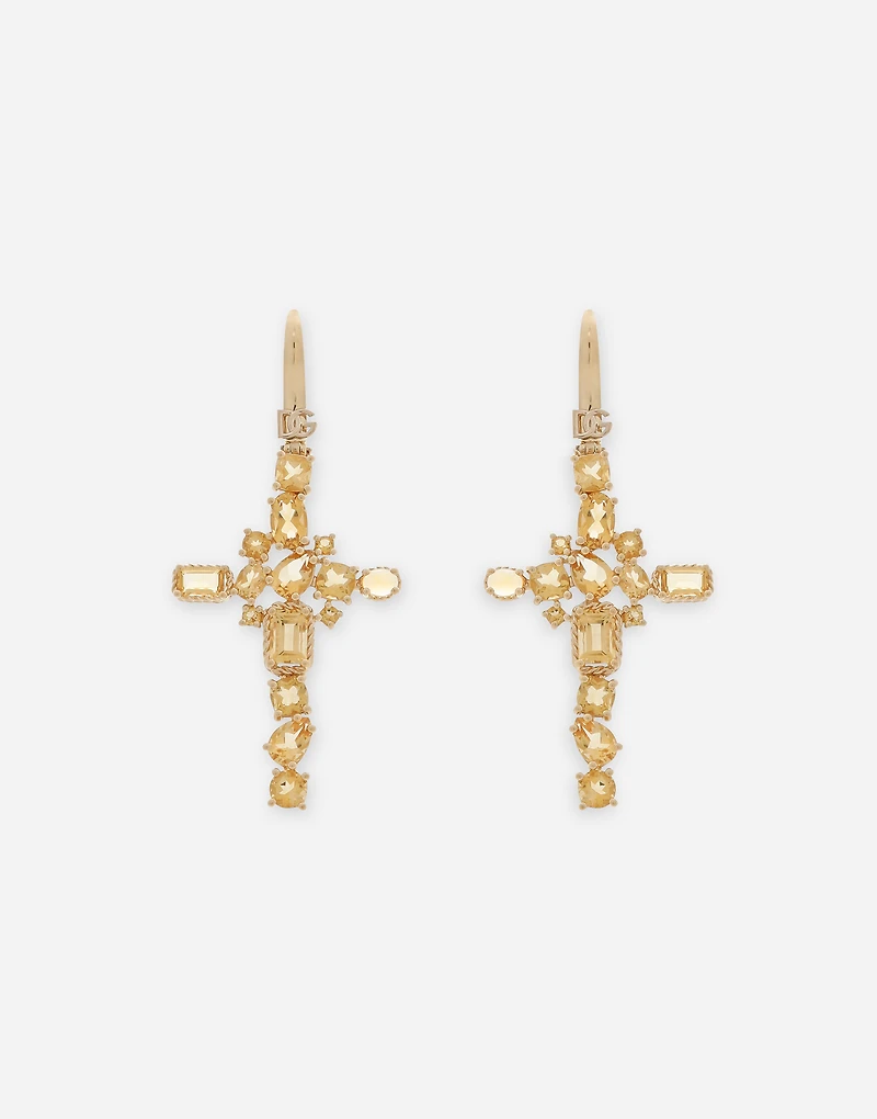 Rainbow Monochrome Earrings
18-carat yellow gold and citrine quartz
