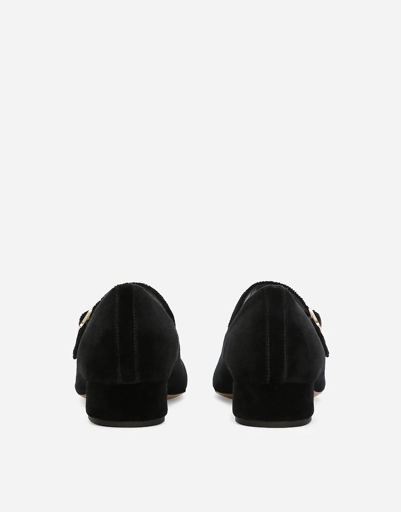 Velvet Mary Janes