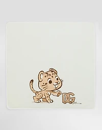 Interlock blanket with leopard print