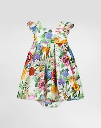 Poplin dress with floral print