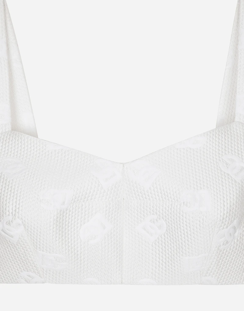 Jacquard top with all-over DG logo