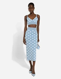 Viscose bralette top with jacquard DG logo
