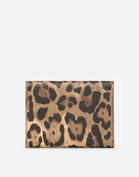 Leopard-print Crespo zip-around wallet with branded plate