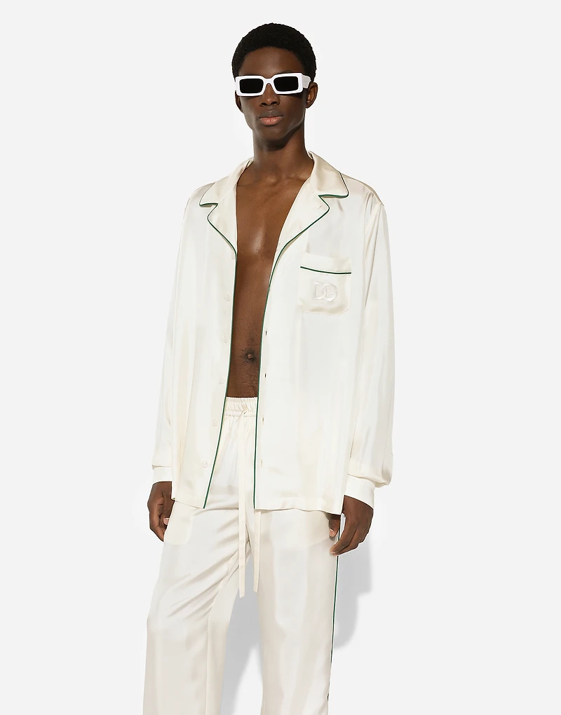 Silk jogging pants with DG embroidery