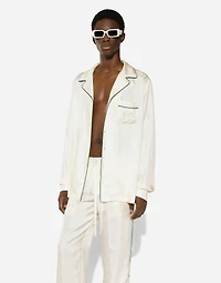 Silk jogging pants with DG embroidery