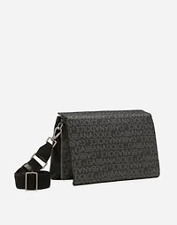Coated jacquard crossbody bag