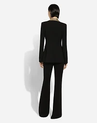 Single-breasted wool Turlington jacket with sequined lapels