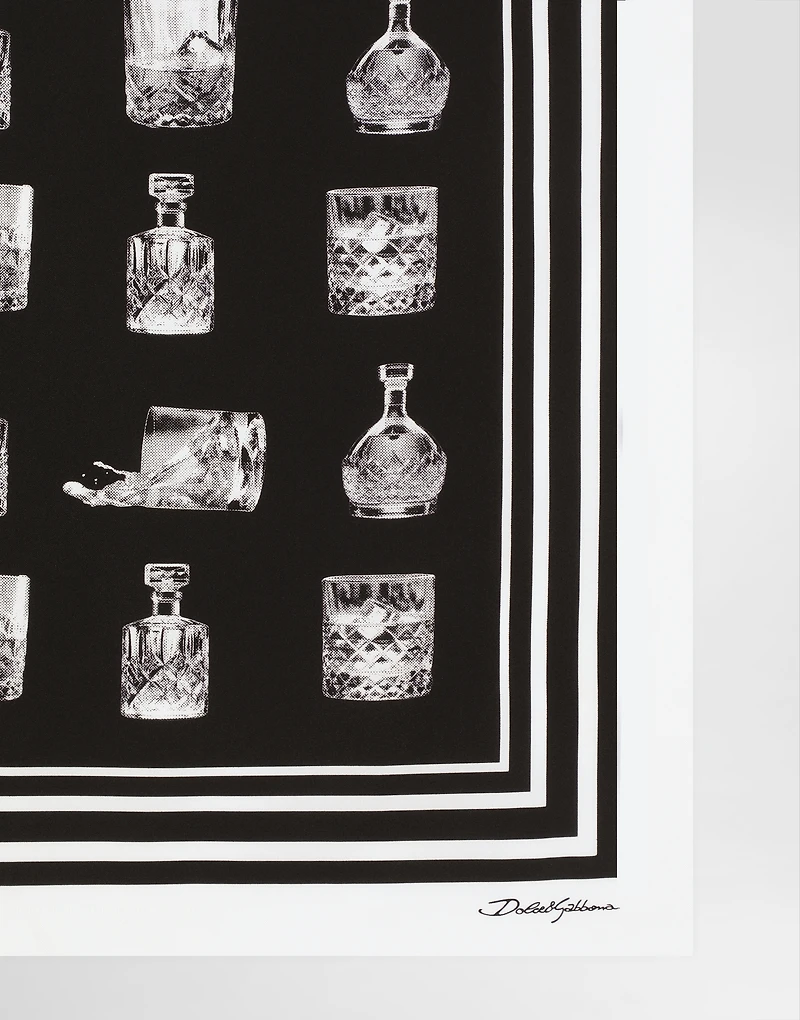 Silk scarf with liquor print