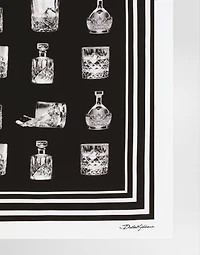 Silk scarf with liquor print